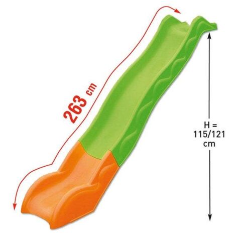 Glissiere de toboggan verte et orange pour portique - 2,63m de glisse TRIGANO