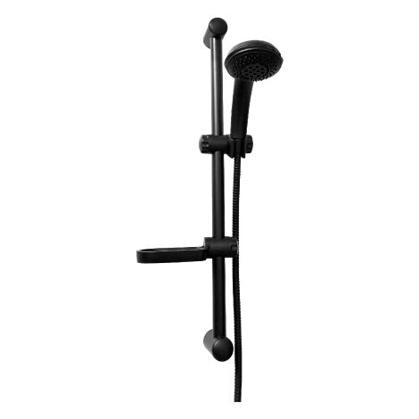 Glissie're mod. Douchette classique a' trois jets   25 cm avec porte-savon hauteur 60 cm noir mat
