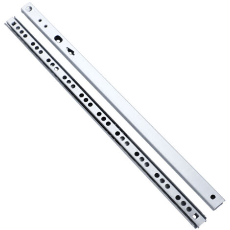 Glissières à Billes-rainure 17 mm Longueur 246 mm, Glissières Rails de Tiroir en Métal à Roulement à Billes, Coulisse Tiroir pour Tiroir de Meubles Profondeur