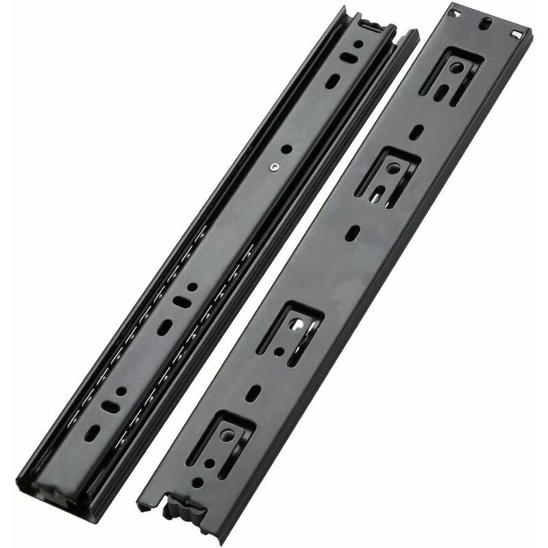 Glissières pour tiroirs 500 mm Coulisse tiroir extension complète montage latéral capacité de charge robuste de 45 kg, 1 Paire