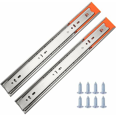 Glissières pour Tiroirs à Roulement à Billes, 2 Pcs Rails pour Tiroirs Coulissants Inox, Glissière à Extension Complète, Coulisse Tiroir 300mm Sortie Totale, Lourd Charge 30 kg, Montées sur Le Côté——V