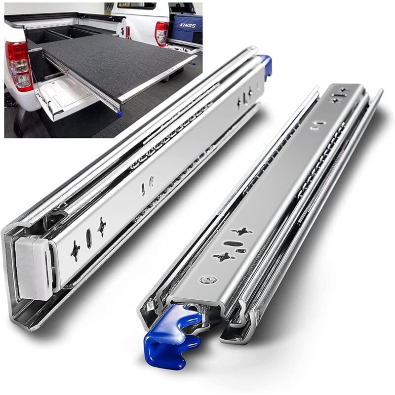 Glissières pour tiroirs robustes, capacité de charge jusqu'à 120 kg, avec serrure,Extension 700mm, 1 Paire (2 pièces)