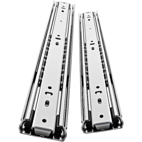 Glissières tiroir robustes 400mm, Coulisse de tiroir à roulement à billes à extension complète Rail, Capacité de charge 68 kg 1 paire