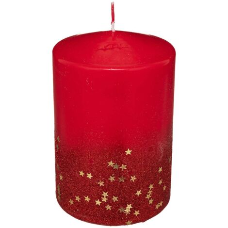 Glitter candle red 15 x 10 - Feeric lights & christmas