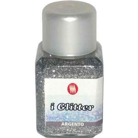 GLITTER POLVERE GR.25 COLORE ARGENTO. Prezzo per 1 pezzo.