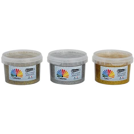 GLITTER PRISMATICI PER DECORAZIONI ML.250 - COLOR ARGENTO/ORO