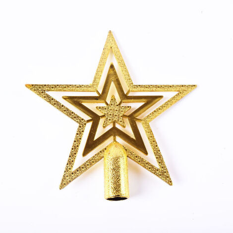Glitzernder Sternen-Weihnachtsbaumspitzen-Anhänger – Sternförmige Spitze für Weihnachtsbäume – Weihnachtsbaumspitze für jeden Bedarf – Unzerbrechlicher Weihnachtsstern (20 cm)