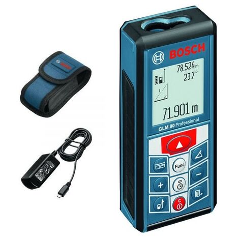 Bosch GLM 80 - Télémètre laser avec housse de protection et chargeur - 80m