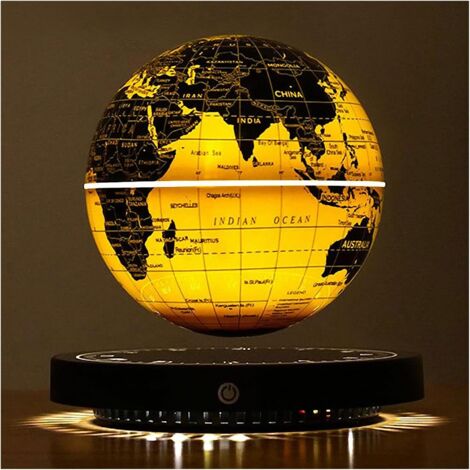 Globe à lévitation magnétique – Veilleuse rotative 3D lumineuse – Diamètre sphère 14 cm – Base 17,2 cm – Décoration de bureau créative