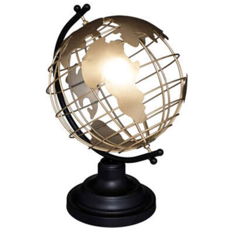 Globe à Poser en Métal "Loft" 28cm Or & Noir