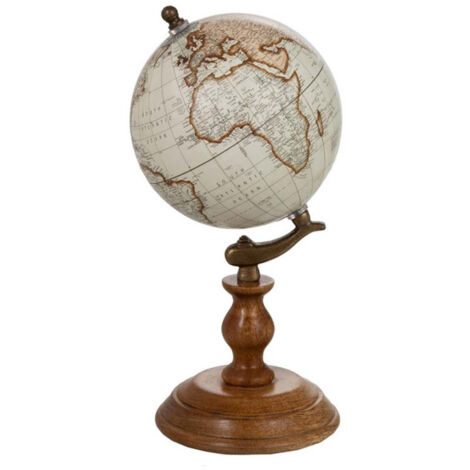 Globe Déco sur Pied "Bois" 28cm Naturel