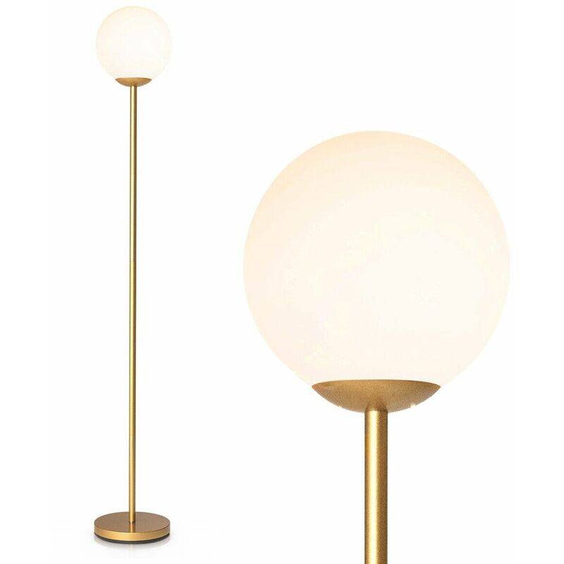 Costway - Globe Floor Lamp Modern Freestanding Lamp Standing Light with Acrylic Lampshade