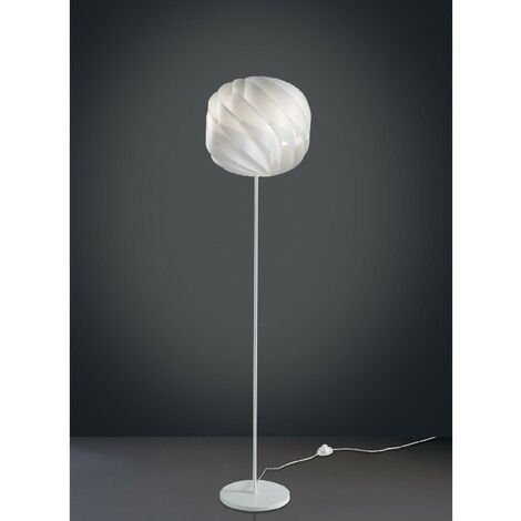 GLOBE Lampadaire base et tige en métal blanc diamètre 40x h170 cm