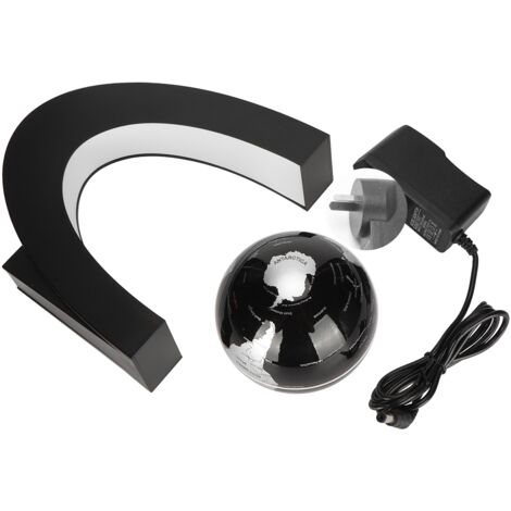 Globe Magnétique Flottant avec Base en C et Éclairage LED - Décoration Sphère Carte du Monde Lévitation - Prise 100-240V