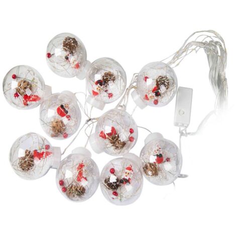 Globe String Lights Santa Style Powered Safe PVC Christmas String Lights for Home Cafe Party