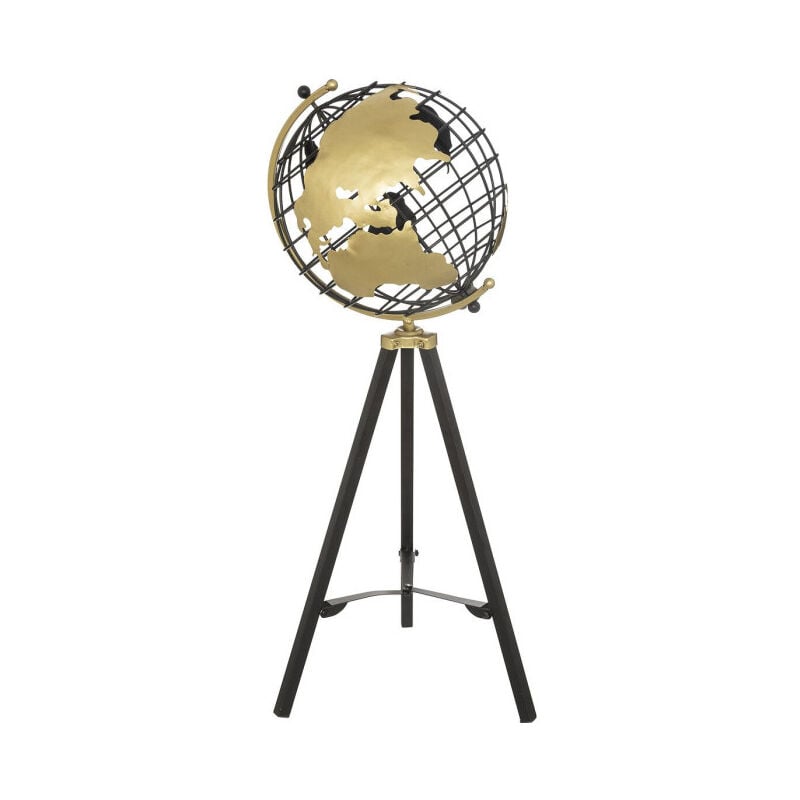 Globe sur Pied en Métal 'Ramon' 70cm Noir & Or