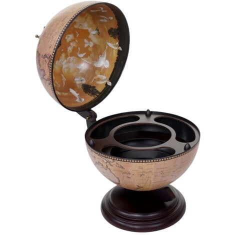 Globe terrestre, bar de table HHG-7223, minibar pour 3 bouteilles