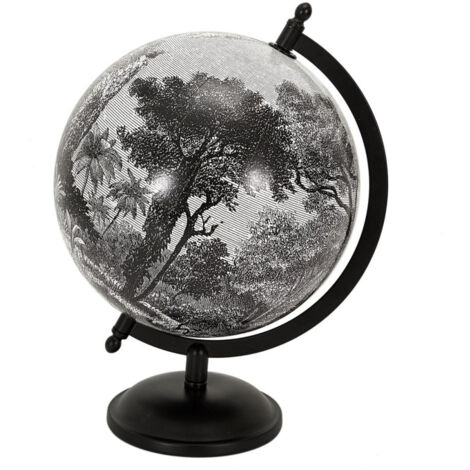Globe Terrestre "Black Forest" 31cm Noir & Blanc