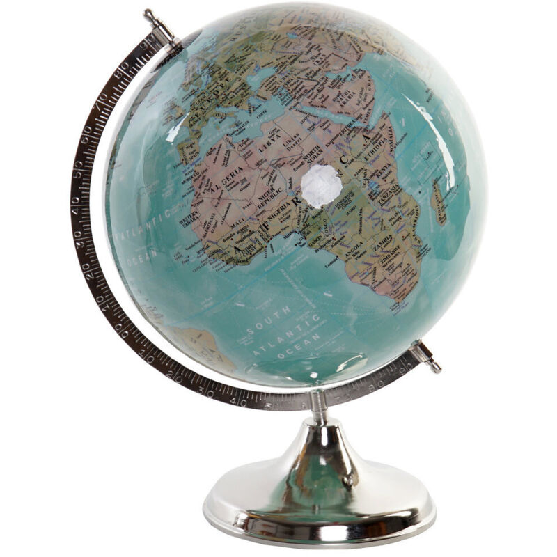 Globe Terrestre Plastique Fer 33X30X41 30 Bleu