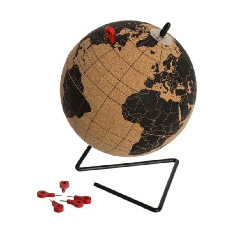 Globe Terrestre en Liège 'CorkWorld' 19cm Noir