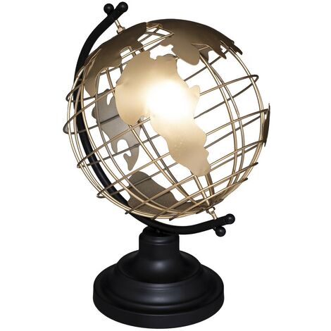 Globe Terrestre En Métal Doré Atmosphera