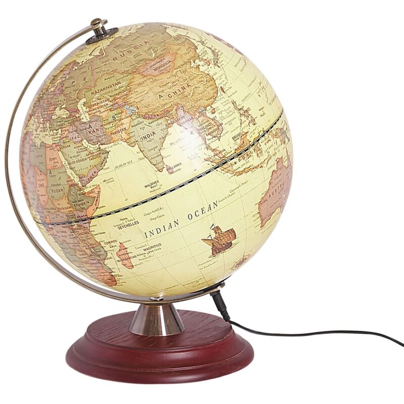 Globe Terrestre led Illumine Bureau ou Bibliothèque pour Intérieur Moderne ou Traditionnel Beliani