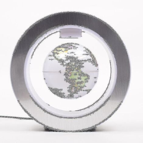 Globe terrestre rond à LED flottant, lévitation magnétique, antigravité, magique, multicolore - Prise US - Beige