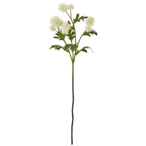 Globe Thistle Spray (Single Stem Flower) - Plastic - Height 56 cm - Cream