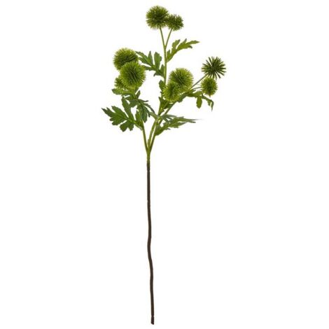 Globe Thistle Spray (Single Stem Flower) - Plastic - Height 56 cm - Green