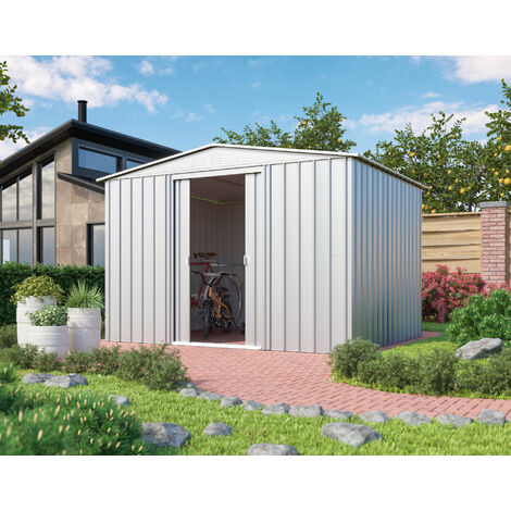 Globel Industries Gerätehaus "Gartenmanager Dream 108", silber metallic, 7,61 m², ohne Schleppdach