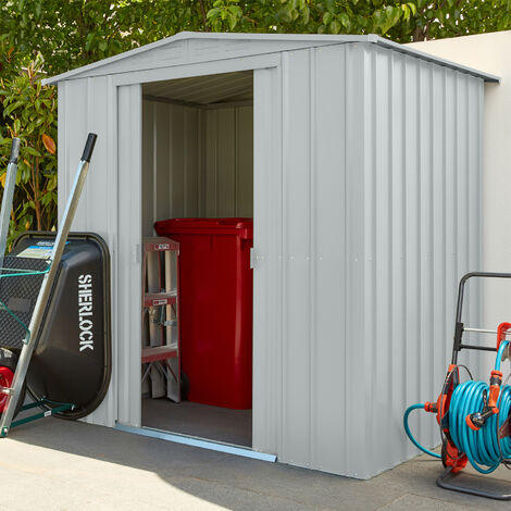 Globel Industries Gerätehaus "Gartenmanager Dream 65", silber metallic, 2,83 m², ohne Schleppdach