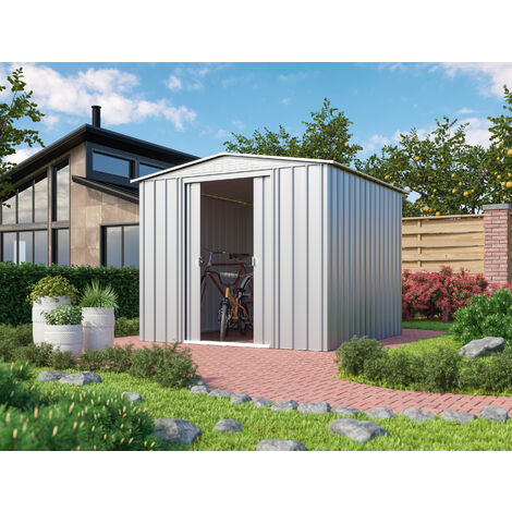 Globel Industries Gerätehaus "Gartenmanager Dream 88", silber metallic, 6,05 m², ohne Schleppdach