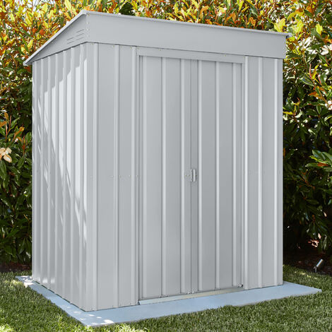 Globel Industries Gerätehaus "Skillion 64", silber metallic, 1,93 m², ohne Schleppdach