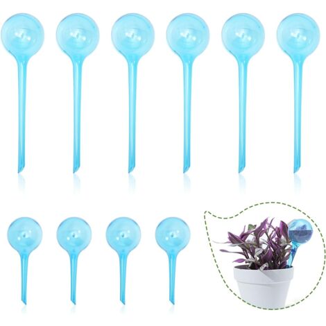Globes d'Arrosage Automatique 10Pcs Goutte à Goutte pour Plantes d'Intérieur et d'Extérieur, Distributeur Eau Plante avec Réservoir d'eau, Arrosage Plante Vacances Jardin Maison