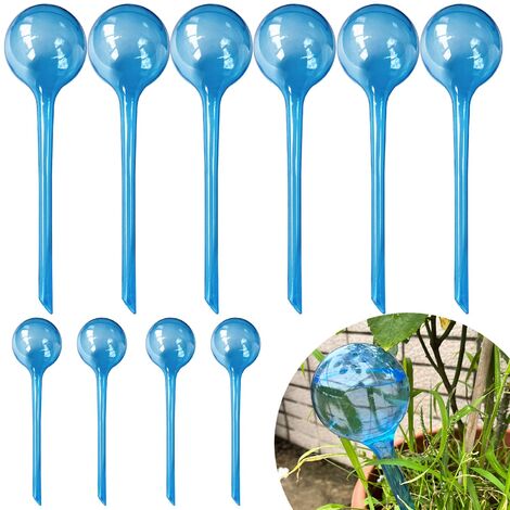Globes d'arrosage de plantes, 10 ampoules d'eau automatiques pour plantes en plastique, dispositif d'irrigation de globe à arrosage automatique pour fleurs, insert de jardinière à arrosage automatique