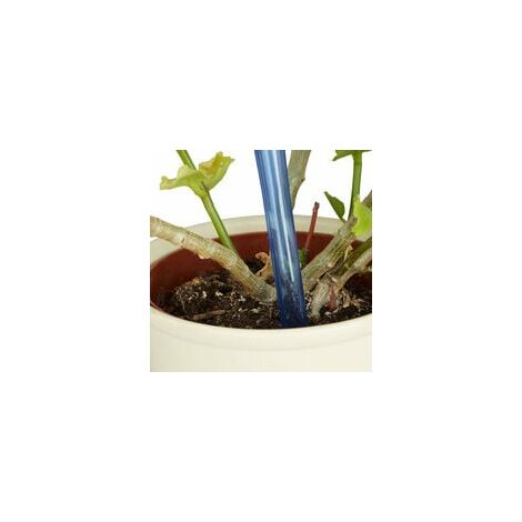 Globes d’arrosage en plastique lot de 4 distributeur eau plantes 2 semaines pot fleurs 250 ml, bleu