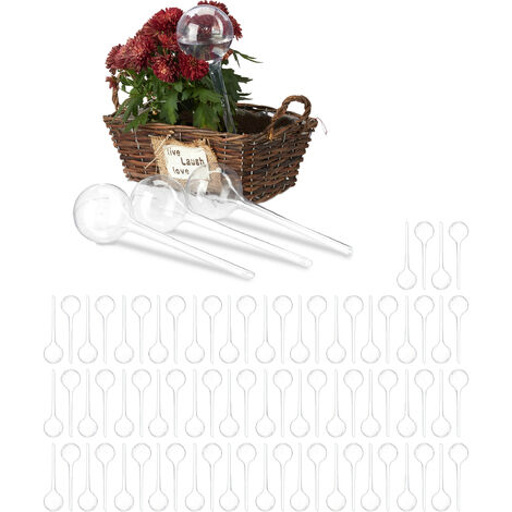 Globes d'arrosage en plastique, lot de 80, distributeur eau plantes, 2 semaines, pot fleurs, 250 ml, transparent