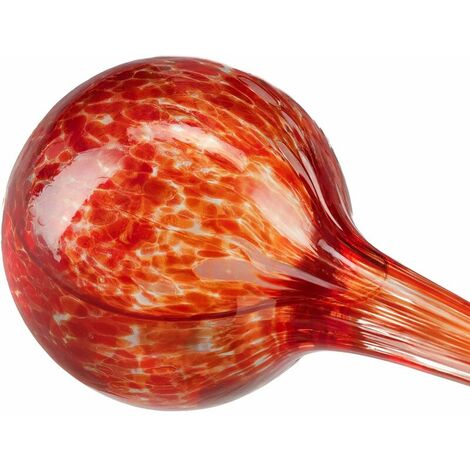 Globes d’arrosage Lot de 2, Distributeur Eau Plantes et Fleurs, Outil de Bureau, 6 cm, Verre, Rouge