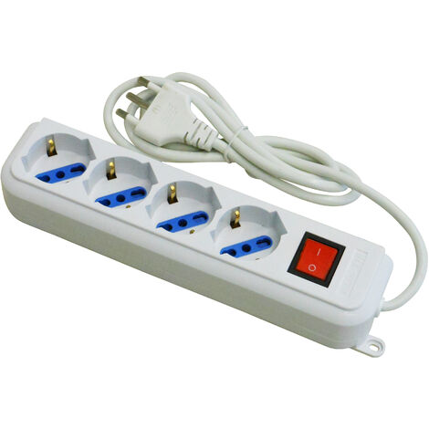 Globex MULTIPRESA CON INTERRUTTORE IN BLISTER 4 posti 2P+T 10/16A schuko