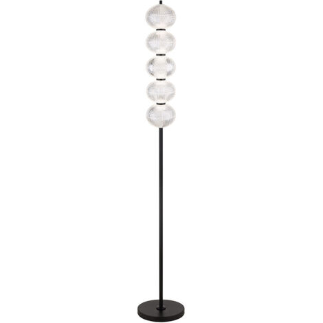 Globo Aida Lampadaire LED intégré noir mat LED à intensité variable 3 000-4 500 K avec variateur tactile