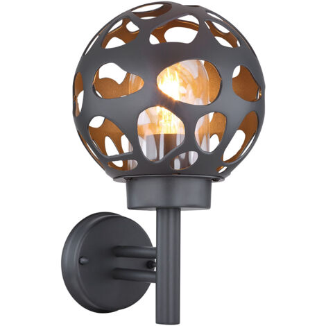 Globo - applique murale - Hilario - anthracite - métal - LEDE27