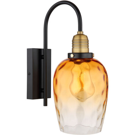 Globo - applique murale - Salvy - ambre - verre - lampe de lit -
