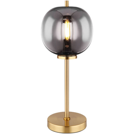 Globo Blacky I Lampe de table Globe, abat-jour en verre couleur laiton, 1 ampoule E14