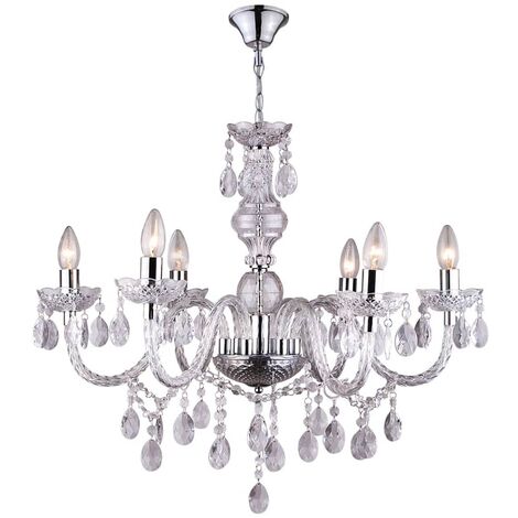 GLOBO Chandelier CUIMBRA I Acrylic Chrome Clear 63116-6