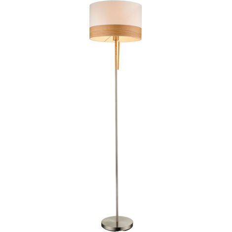 Globo Chipsy Lampadaire avec abat-jour nickel mat 1x E27
