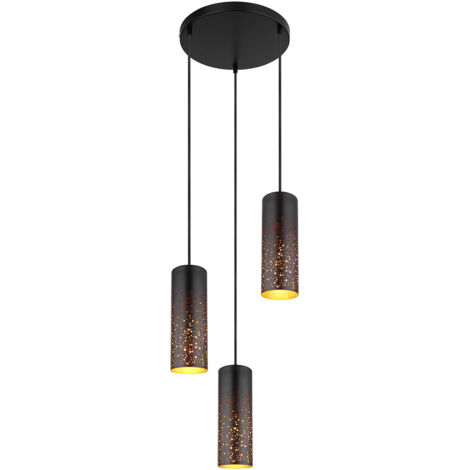 Globo Crocky Suspension Cluster Noir Mat 3x E27