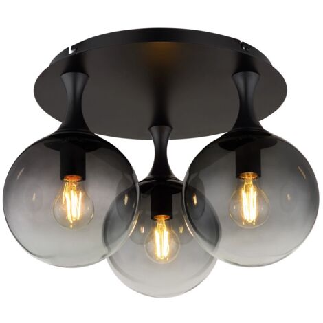 Globo - deckenleuchte - DALTON - schwarz - glas - Ø 46cm - E27 -