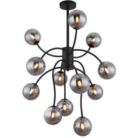 Globo - deckenleuchte - RIHA - schwarz - glas - Ø 62cm - G9 -
