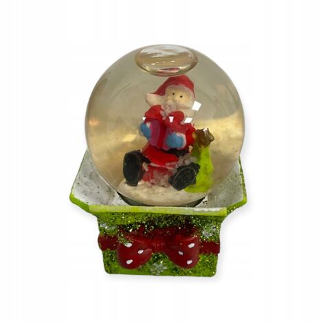 GLOBO DI NEVE IN VETRO DECORAZIONE NATALIZIO NEVE CHE CADE BABBO NATALE