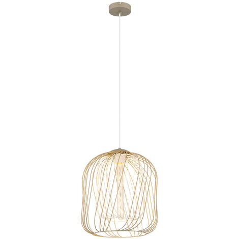 Globo Dichti Suspension avec cadre métallique de 35 cm, couleur sable mat, 1 culot E27
